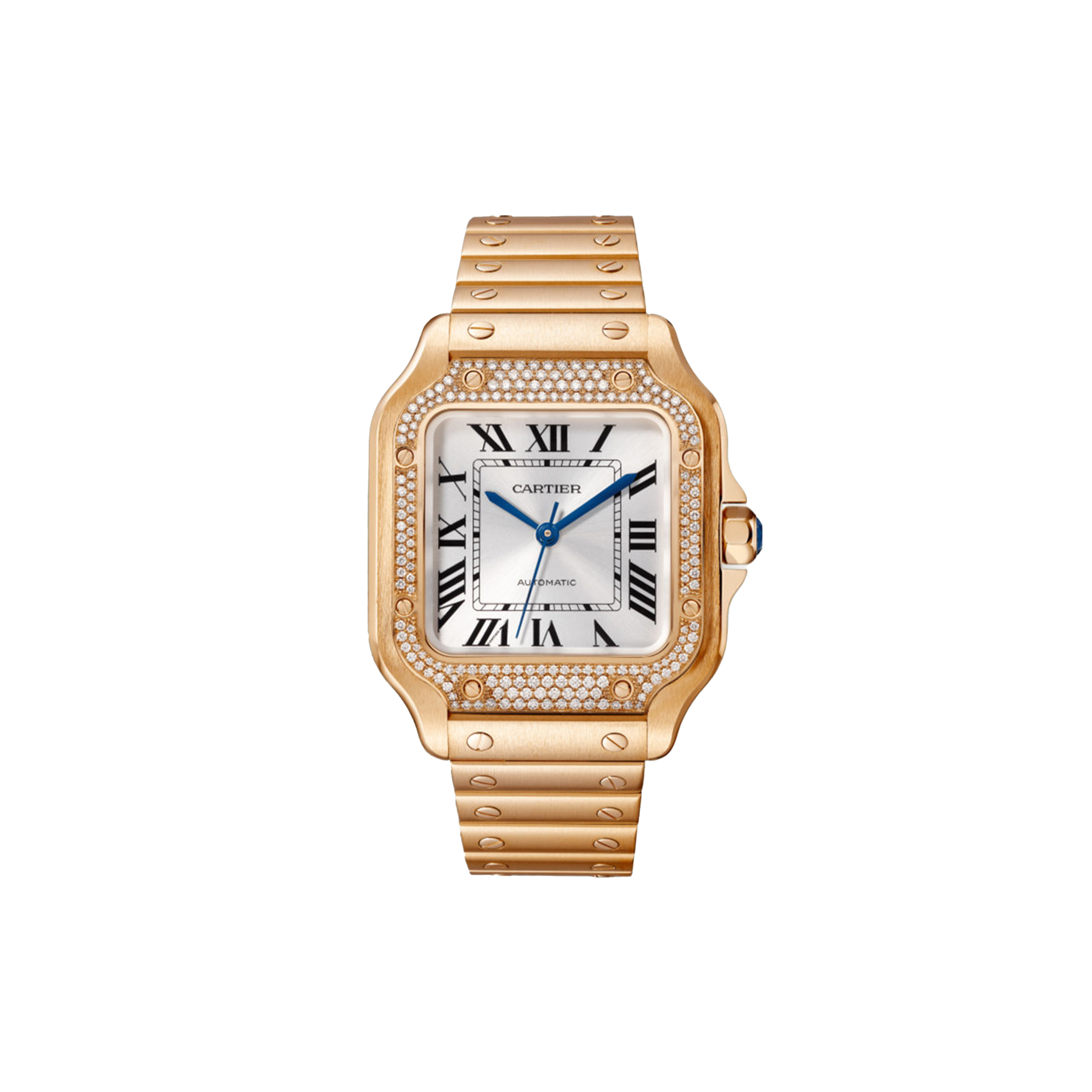 CARTIER SANTOS DE MEDIUM MODEL 18K ROSE GOLD AUTOMATIC WINDING 35MM WATCH WJSA0009
